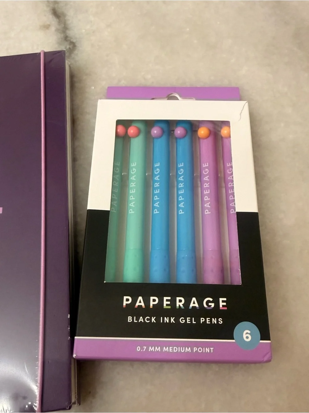 Kate Spade Initial Notebook Journal N and Paperage  Pen Set Purple Color Block